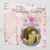 Hoppy Easter photo in grey egg Kaart (Voorkant / Achterkant)