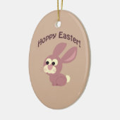 Hoppy Easter Pink Bunny Keramisch Ornament (Links)