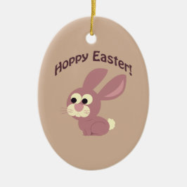 Hoppy Easter Pink Bunny Keramisch Ornament
