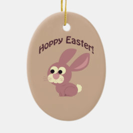 Hoppy Easter Pink Bunny Keramisch Ornament