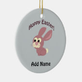 Hoppy Easter Pink Bunny Keramisch Ornament (Rechts)