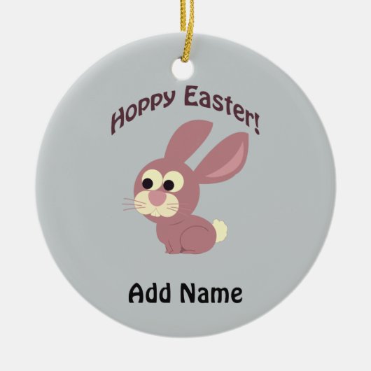 Hoppy Easter Pink Bunny Keramisch Ornament (Voorkant)
