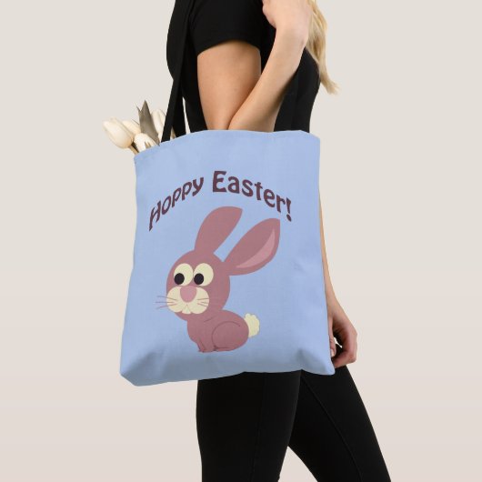 Hoppy Easter Pink Bunny Tote Bag (Dichtbij)