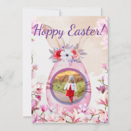 Hoppy Easter pink egg photo Kaart