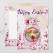 Hoppy Easter pink egg photo Kaart (Voorkant / Achterkant)
