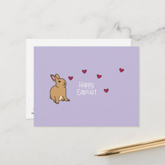 "Hoppy Easter" Punny Bunny Postcard Briefkaart
