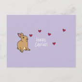 "Hoppy Easter" Punny Bunny Postcard Briefkaart (Voorkant)