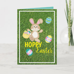 Hoppy Easter Rabbit Folded Wenskaart Kaart