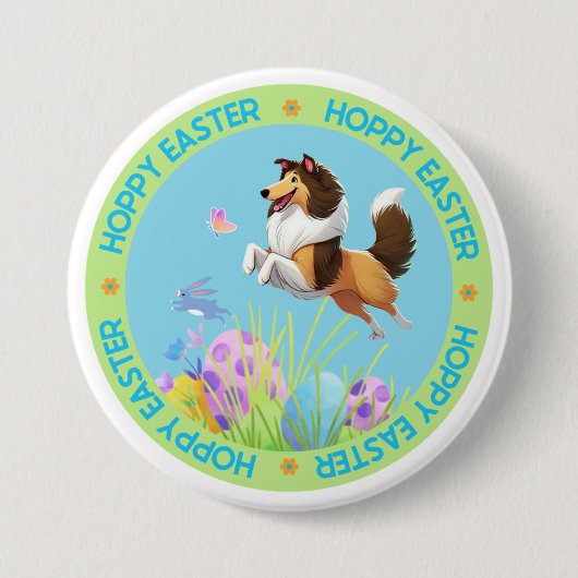 Hoppy Easter Ronde Button 7,6 Cm (Voorkant)