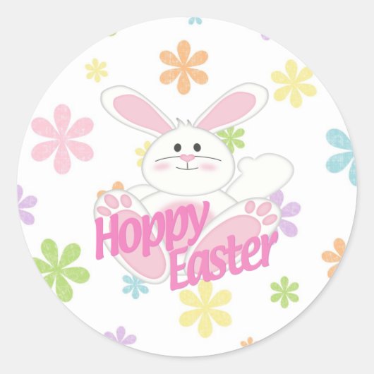 Hoppy Easter Ronde Sticker (Voorkant)