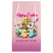 Hoppy Easter Schattige Bunny Chicks Lamb Schildere Klein Cadeauzakje (Voorkant)