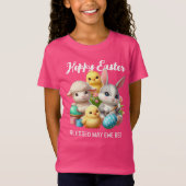 Hoppy Easter Schattige Bunny Chicks Lamb Schildere T-shirt (Voorkant)