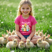Hoppy Easter Schattige Bunny Chicks Lamb Schildere T-shirt
