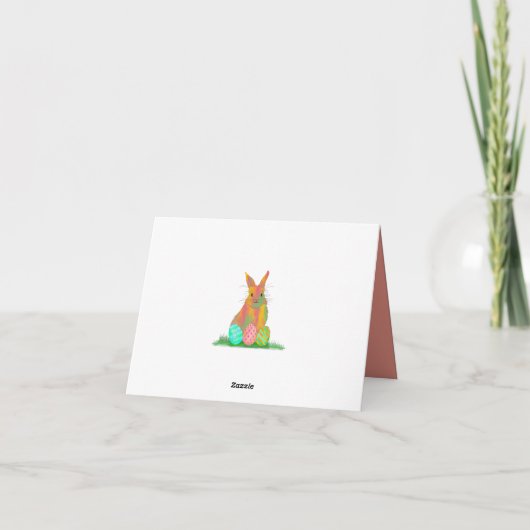 Hoppy Easter Schattige Bunny en Boho Wildflower Kaart (Achterkant)