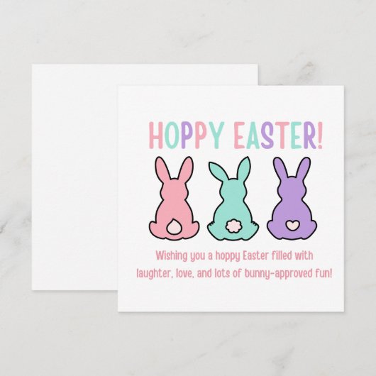 Hoppy Easter schattige kleurrijke konijntjes grapp Feestdagenkaart (Voorkant / Achterkant)