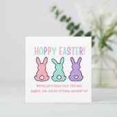 Hoppy Easter schattige kleurrijke konijntjes grapp Feestdagenkaart (Staand voorkant)