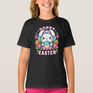 Hoppy Easter – Schattige konijn met kleurrijk ei T-shirt