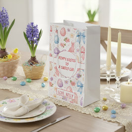 Hoppy Easter Sweet Girl Coquette Bunny Gift Bag Klein Cadeauzakje