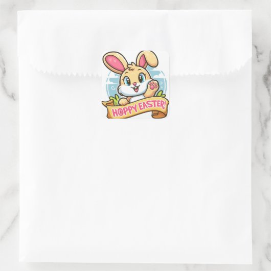 Hoppy Easter Vierkante Sticker (Tas)