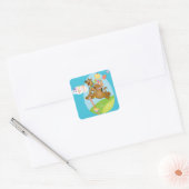 Hoppy Easter Vierkante Sticker (Envelop)