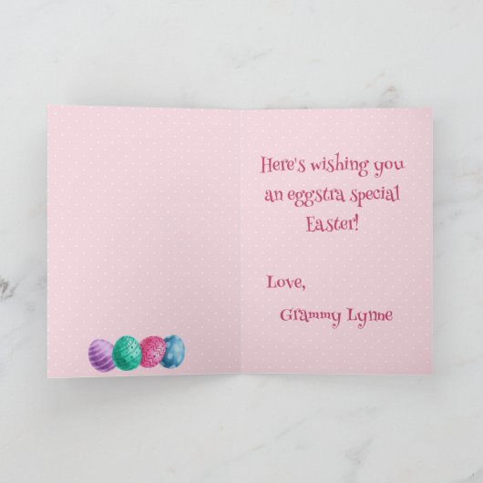 HOPPY EASTER Waterverf Bunny Personalized Kaart (Binnen)