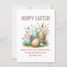 Hoppy Easter waterverf Eggs In Basket Grappig