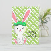 Hoppy Easter Wenskaart met Bunny Feestdagenkaart (Staand voorkant)