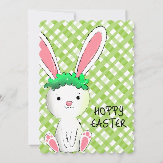 Hoppy Easter Wenskaart met Bunny Feestdagenkaart (Voorkant)