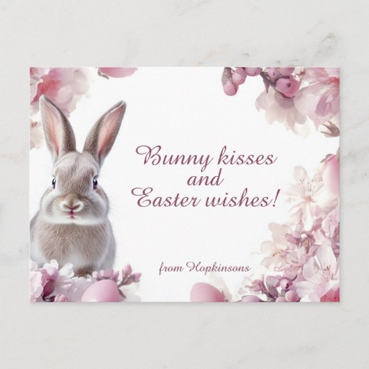  🐇Hoppy Easter Wishes Feestdagenkaart (Voorkant)