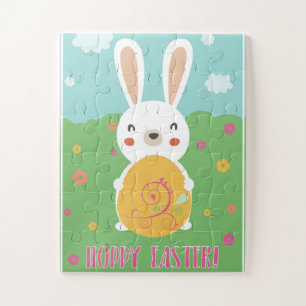 Hoppy Easter word pun cartoon bunny easter Legpuzzel