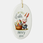 Hoppy eerste Pasen - gepersonaliseerd Keramisch Ornament (Rechts)