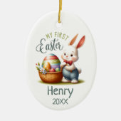 Hoppy eerste Pasen - gepersonaliseerd Keramisch Ornament (Voorkant)