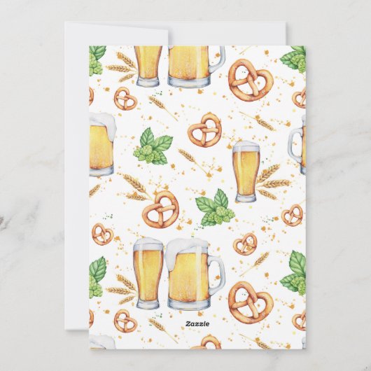 Hoppy Feestdagen Beer Glass Flat Holiday Card Feestdagenkaart (Achterkant)