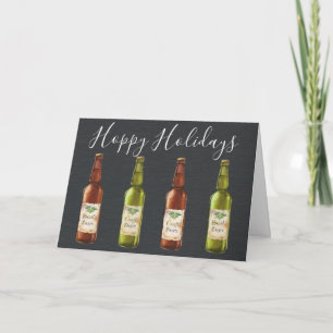 Hoppy Feestdagen bier Fles Holiday Fotokaart