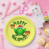Hoppy Feestdagen Cartoon kerstkikkers Papieren Bordje (Feest)