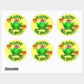 Hoppy Feestdagen Cartoon kerstkikkers Ronde Sticker (Vel)