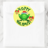 Hoppy Feestdagen Cartoon kerstkikkers Ronde Sticker (Tas)