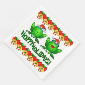 Hoppy Feestdagen Cartoon kerstkikkers Servet (Hoek)