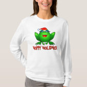 Hoppy Feestdagen Cartoon Lady Frog Shirt (Voorkant)