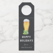 Hoppy Feestdagen Chalkboard Bottle Hanger (Voorkant)