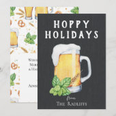 Hoppy Feestdagen Chalkboard Flat Holiday Card Feestdagenkaart (Voorkant / Achterkant)