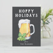 Hoppy Feestdagen Chalkboard Flat Holiday Card Feestdagenkaart (Staand voorkant)