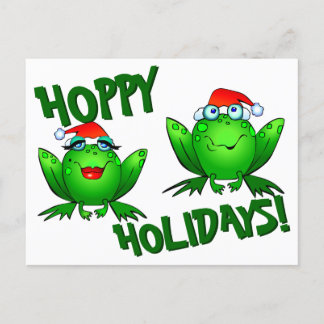 Hoppy Feestdagen Cute Cartoon kerstkikkers Briefkaart