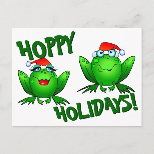 Hoppy Feestdagen Cute Cartoon kerstkikkers Briefkaart (Voorkant)