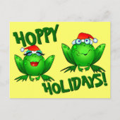 Hoppy Feestdagen Cute Cartoon kerstkikkers Briefkaart (Voorkant)