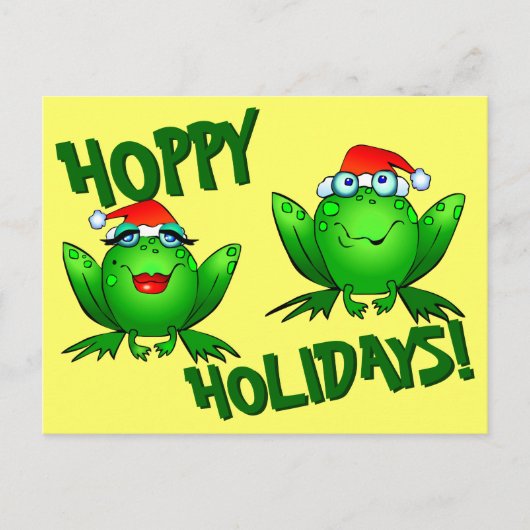 Hoppy Feestdagen Cute Cartoon kerstkikkers Briefkaart (Voorkant)