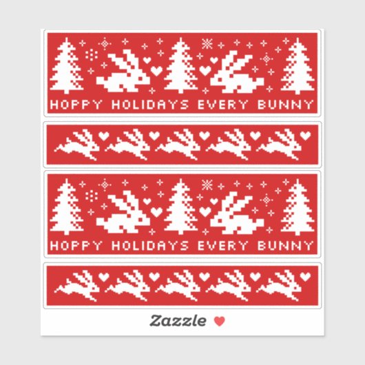 Hoppy Feestdagen Elk Konijntje Schattige Konijnen  Sticker (Vel)