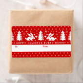 Hoppy Feestdagen elke konijn Schattige konijnen va Etiket (Insitu)