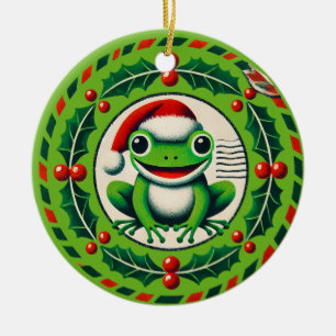 Hoppy Feestdagen Frog Christmas Keramisch Ornament