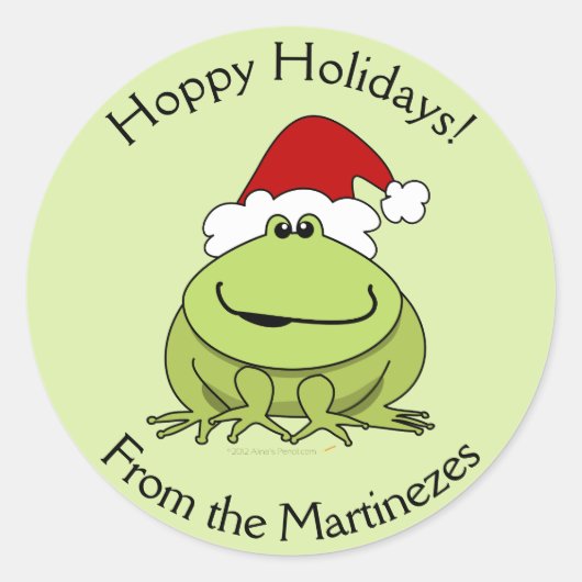Hoppy Feestdagen Frog Kerst stickers Personalisere (Voorkant)